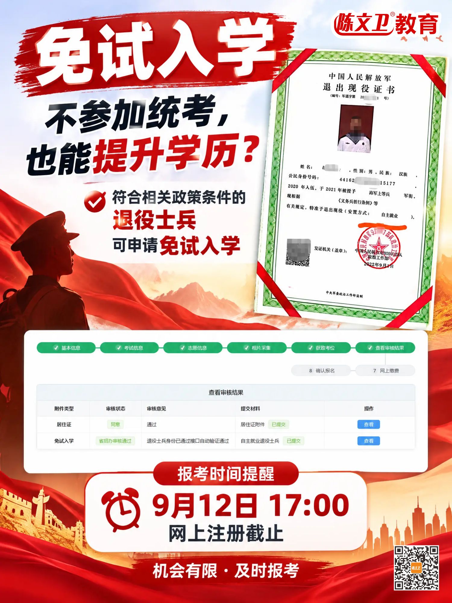 重磅！退役士兵免试读本科，国家这项政策太硬核了！
